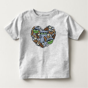 Sesam   Oscar de Grouch Doodle Heart Kinder Shirts