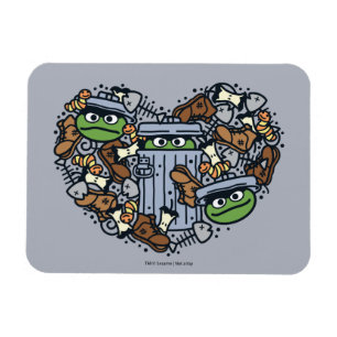 Sesam Oscar de Grouch Doodle Heart Magneet