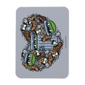 Sesam | Oscar de Grouch Doodle Heart Magneet (Verticaal)