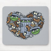 Sesam | Oscar de Grouch Doodle Heart Muismat (Voorkant)