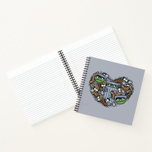 Sesam | Oscar de Grouch Doodle Heart Notitieboek (Binnen)