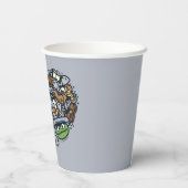 Sesam | Oscar de Grouch Doodle Heart Papieren Bekers (Achterkant)