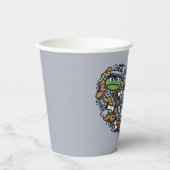 Sesam | Oscar de Grouch Doodle Heart Papieren Bekers (Voorkant)