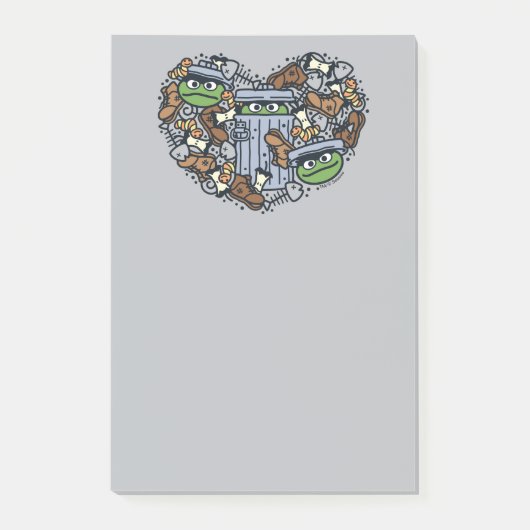 Sesam | Oscar de Grouch Doodle Heart Post-it® Notes (Voorkant)