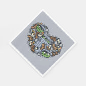 Sesam | Oscar de Grouch Doodle Heart Servet (Hoek)