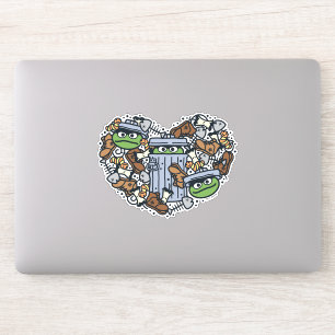 Sesam   Oscar de Grouch Doodle Heart Sticker
