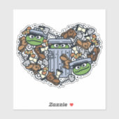 Sesam | Oscar de Grouch Doodle Heart Sticker (Vel)