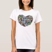 Sesam | Oscar de Grouch Doodle Heart T-shirt (Voorkant)
