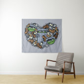 Sesam | Oscar de Grouch Doodle Heart Wandkleed (In Situ (horizontaal))