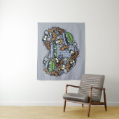 Sesam | Oscar de Grouch Doodle Heart Wandkleed (In situ)