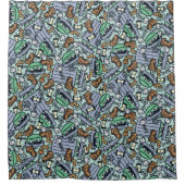 Sesam | Oscar het Grouch Patroon Douchegordijn (Voorkant)