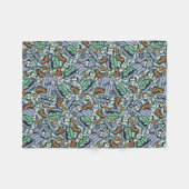 Sesam | Oscar het Grouch Patroon Fleece Deken (Voorkant (Horizontaal))