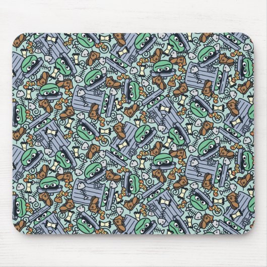 Sesam | Oscar het Grouch Patroon Muismat (Voorkant)