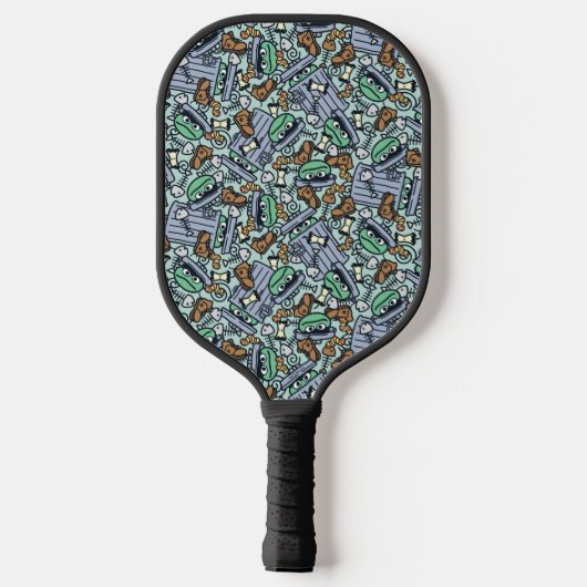 Sesam | Oscar het Grouch Patroon Pickleball Paddle (Achterkant)