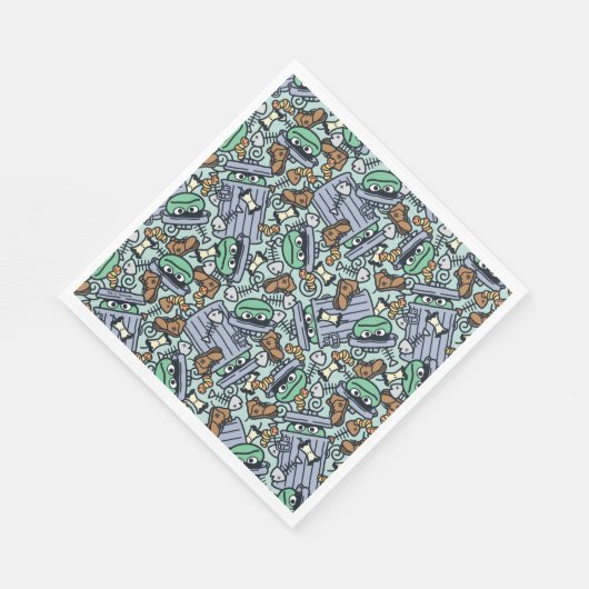 Sesam | Oscar het Grouch Patroon Servet (Hoek)