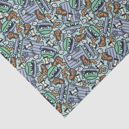Sesam | Oscar het Grouch Patroon Tissuepapier (Detail)