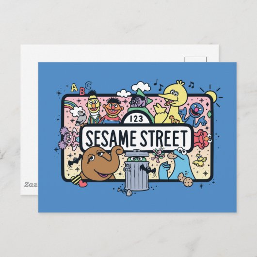 Sesam | Sesame Pals Doodle Sign Briefkaart (Voorkant / Achterkant)