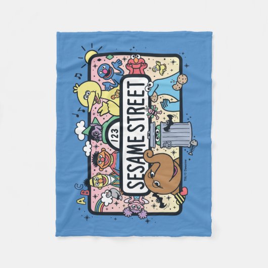 Sesam | Sesame Pals Doodle Sign Fleece Deken (Voorkant)