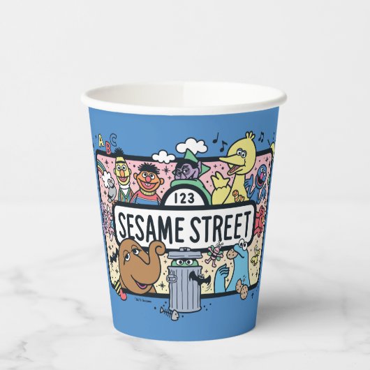 Sesam | Sesame Pals Doodle Sign Papieren Bekers (Links)