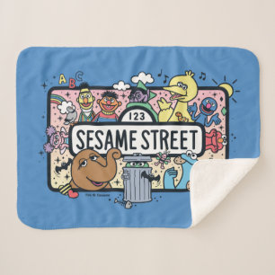 Sesam Sesame Pals Doodle Sign Sherpa Deken