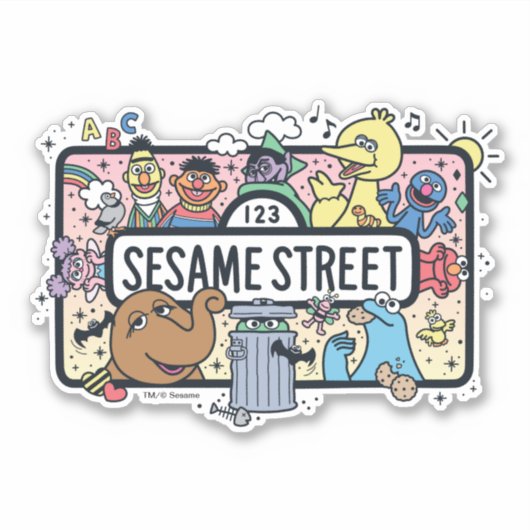 Sesam | Sesame Pals Doodle Sign Sticker (Voorkant)
