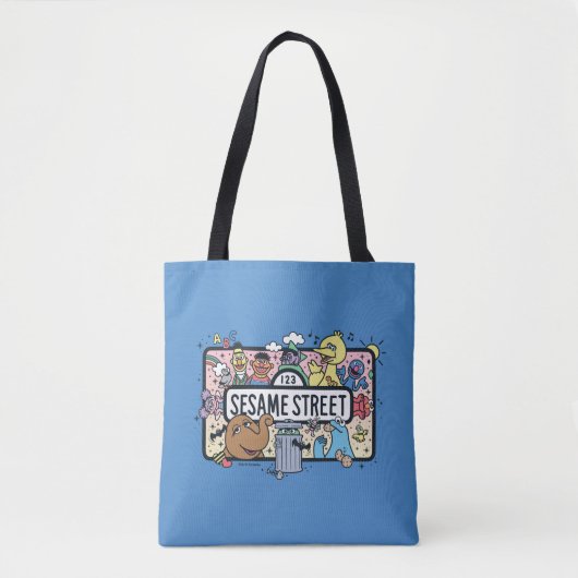 Sesam | Sesame Pals Doodle Sign Tote Bag (Voorkant)