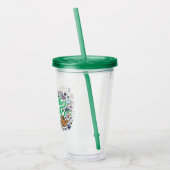 Sesam | Sesamstraat Groene Doodle Script Acryl Drinkbeker (Links)