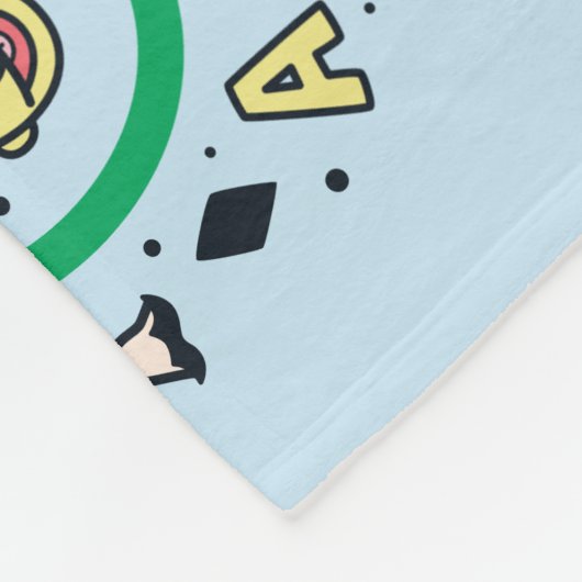 Sesam | Sesamstraat Groene Doodle Script Fleece Deken (Hoek)