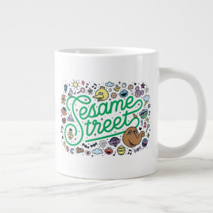 Sesam   Sesamstraat Groene Doodle Script Grote Koffiekop