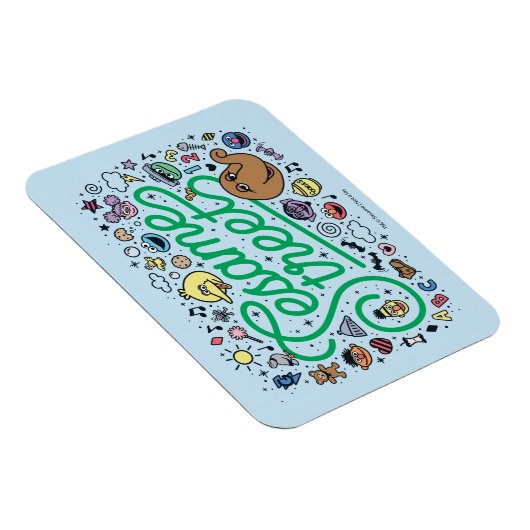 Sesam | Sesamstraat Groene Doodle Script Magneet (Rechterzijde)