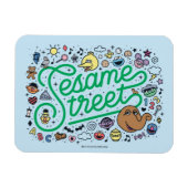 Sesam | Sesamstraat Groene Doodle Script Magneet (Horizontaal)
