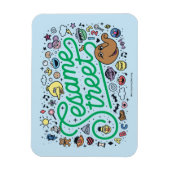 Sesam | Sesamstraat Groene Doodle Script Magneet (Verticaal)