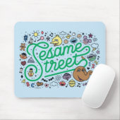 Sesam | Sesamstraat Groene Doodle Script Muismat (Met muis)