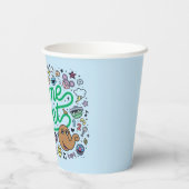 Sesam | Sesamstraat Groene Doodle Script Papieren Bekers (Achterkant)