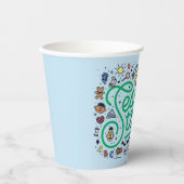 Sesam | Sesamstraat Groene Doodle Script Papieren Bekers (Voorkant)