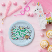 Sesam | Sesamstraat Groene Doodle Script Papieren Bordje (Feest)