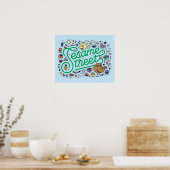 Sesam | Sesamstraat Groene Doodle Script Poster (Keuken)