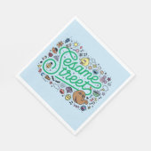 Sesam | Sesamstraat Groene Doodle Script Servet (Hoek)