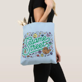 Sesam | Sesamstraat Groene Doodle Script Tote Bag (Dichtbij)
