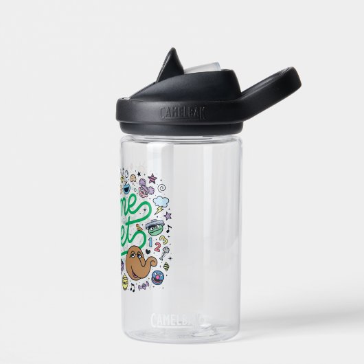 Sesam | Sesamstraat Groene Doodle Script Waterfles (Links)