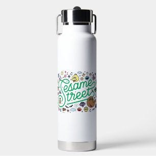 Sesam   Sesamstraat Groene Doodle Script Waterfles