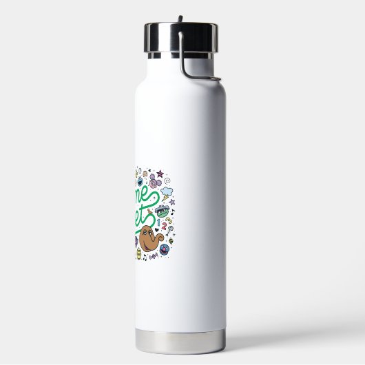 Sesam | Sesamstraat Groene Doodle Script Waterfles (Links)