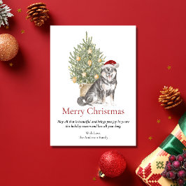 Sesam Shiba Inu and KerstTree Pet Dog Feestdagenkaart