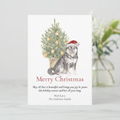 Sesam Shiba Inu and KerstTree Pet Dog Feestdagenkaart (Staand voorkant)