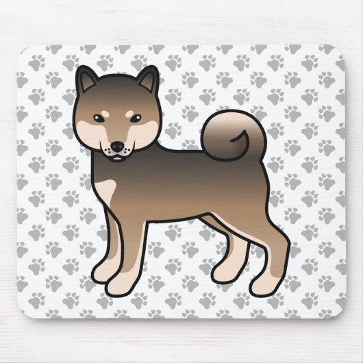Sesam Shiba Inu Cartoon Dog & Paws Muismat (Voorkant)