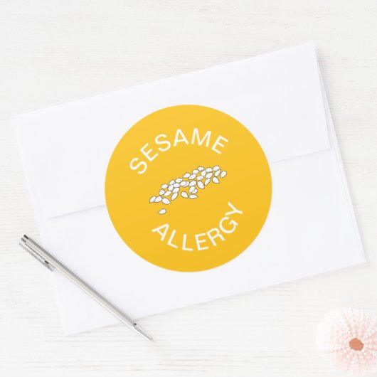Sesamallergie-alarm Ronde Sticker (Envelop)