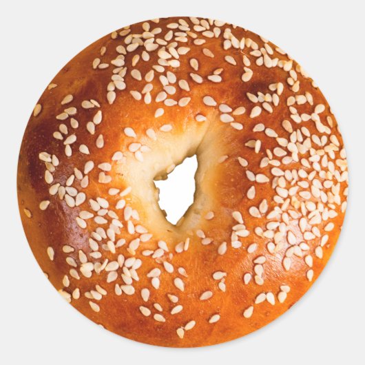 Sesame Bagel Classic Round Sticker (Voorkant)