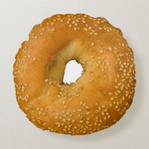 Sesame Bagel Round Pillow Rond Kussen