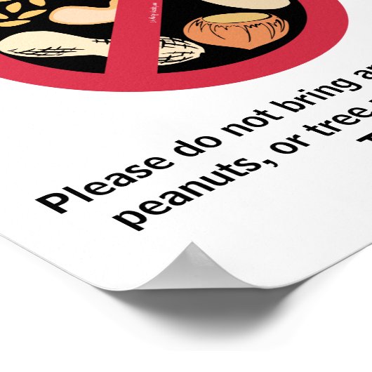 Sesame & Nut Free Classroom Custom Allergy School Poster (Hoek)