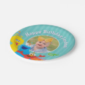 Sesame Pals Birthday Patroon Papieren Bordje (Gekanteld)